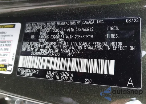 2023 Lexus Rx 350 Premium из США, поврежденный, VIN 2T2BAMCA0PC037272